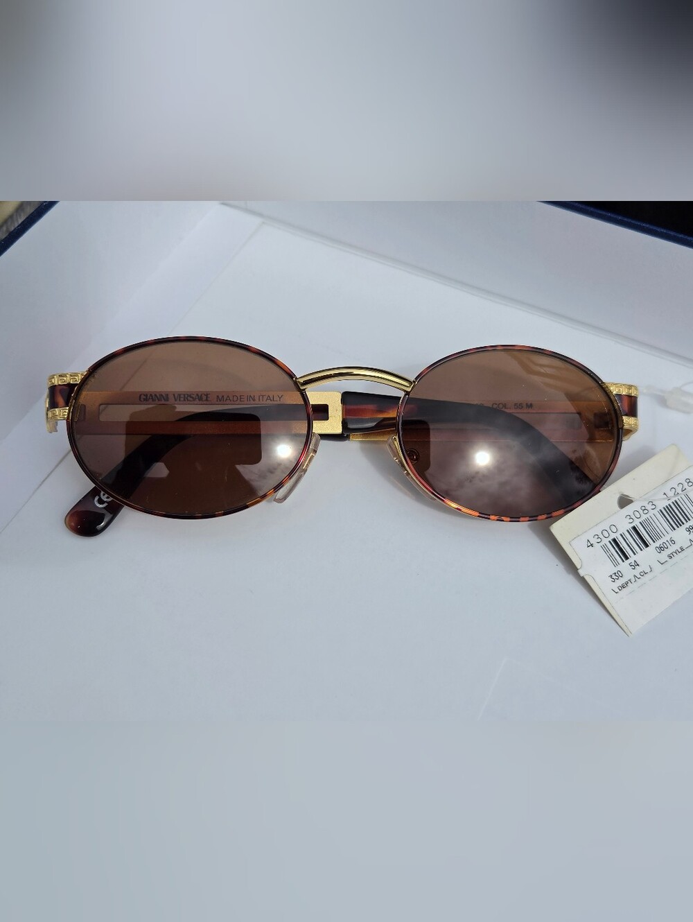 Vintage NOS Versace Medusa Sunglasses S.68 Brown & Gold With Case